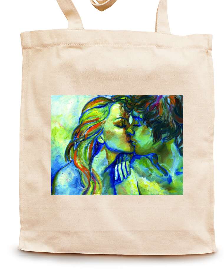 Shopping bags Painting couple in love