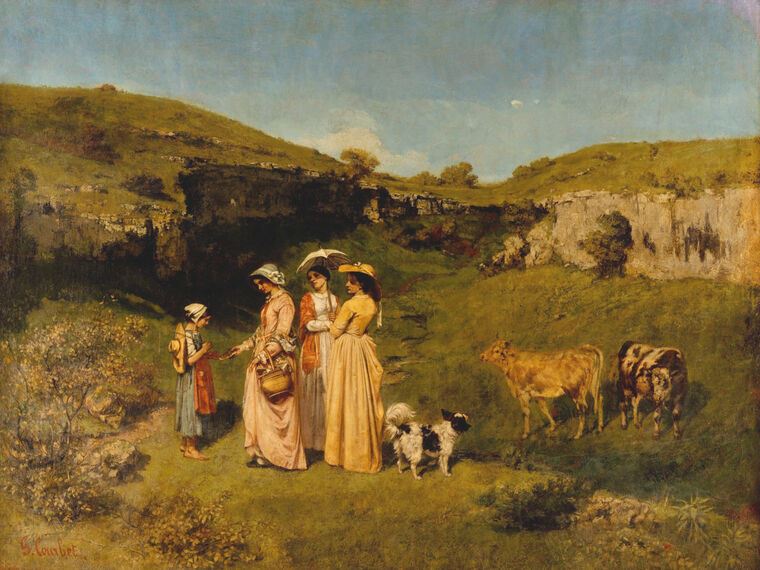 Картины The young ladies of the village (Gustave Courbet)