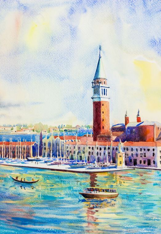 Купить и печать на заказ Картины Вид на море с острова Сан-Джорджо Маджоре, Венеция