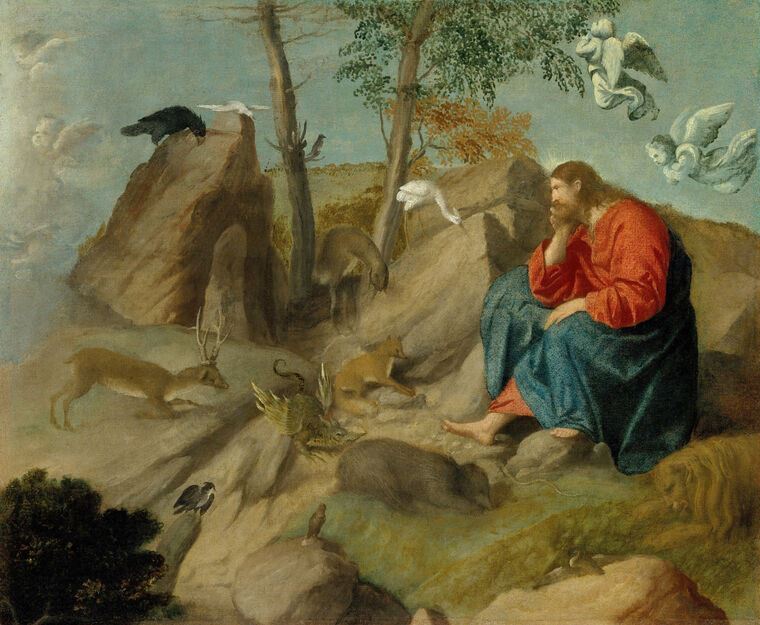 Картины Christ in the desert (Moretto da Brescia)