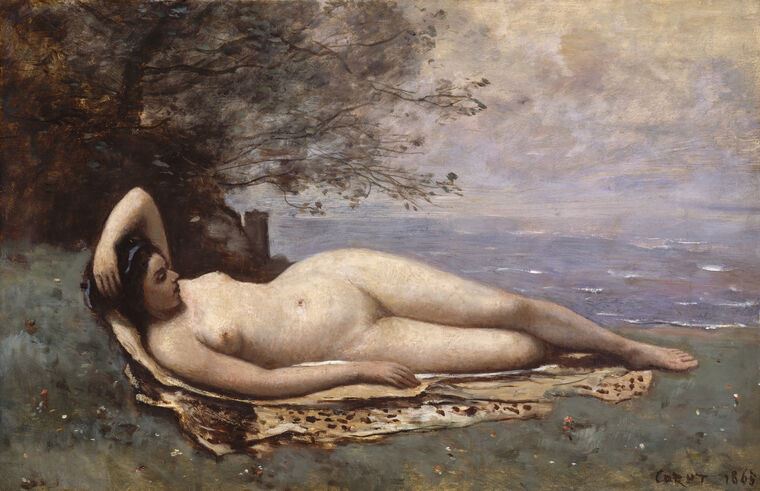 Картины Bacchante by the sea (Camille Corot)