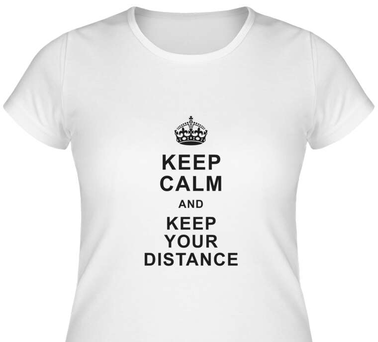 Майки, футболки женские Keep calm and keep your distance