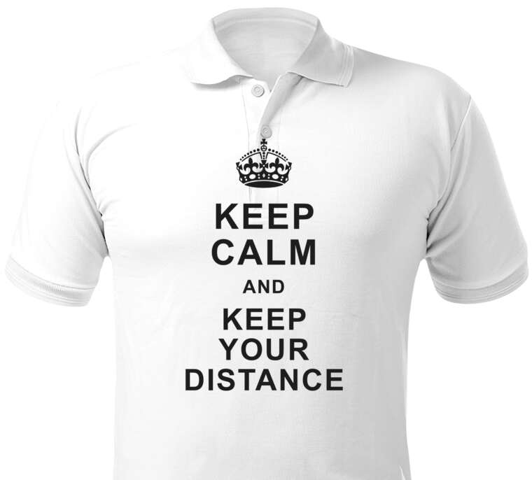 Майки, футболки поло  Keep calm and keep your distance