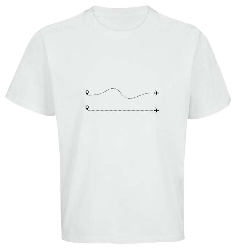 Майки, футболки оверсайз The path of the aircraft with a dotted line