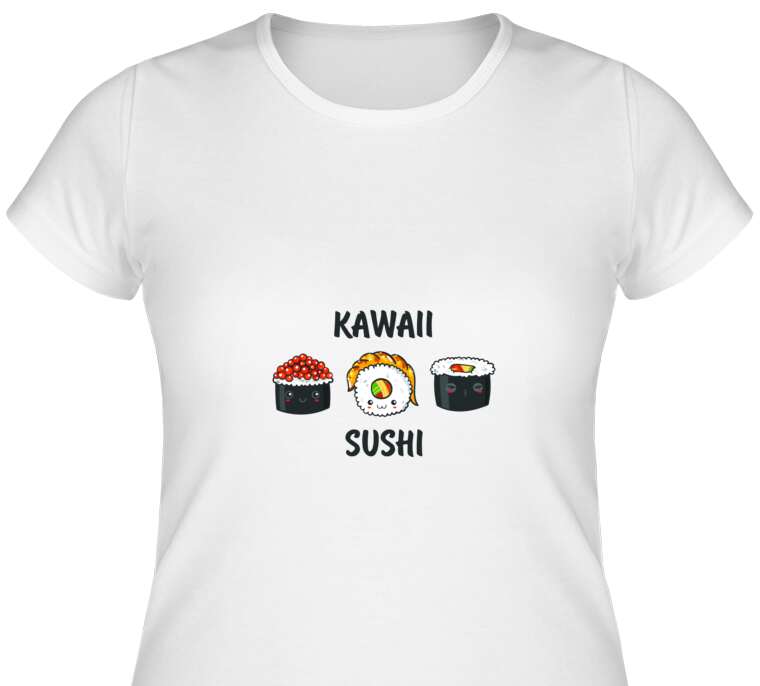 Майки, футболки женские Kawaii sushi