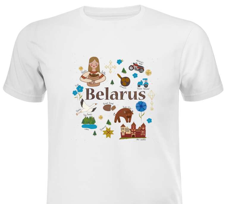 Майки, футболки белые Culture Of Belarus