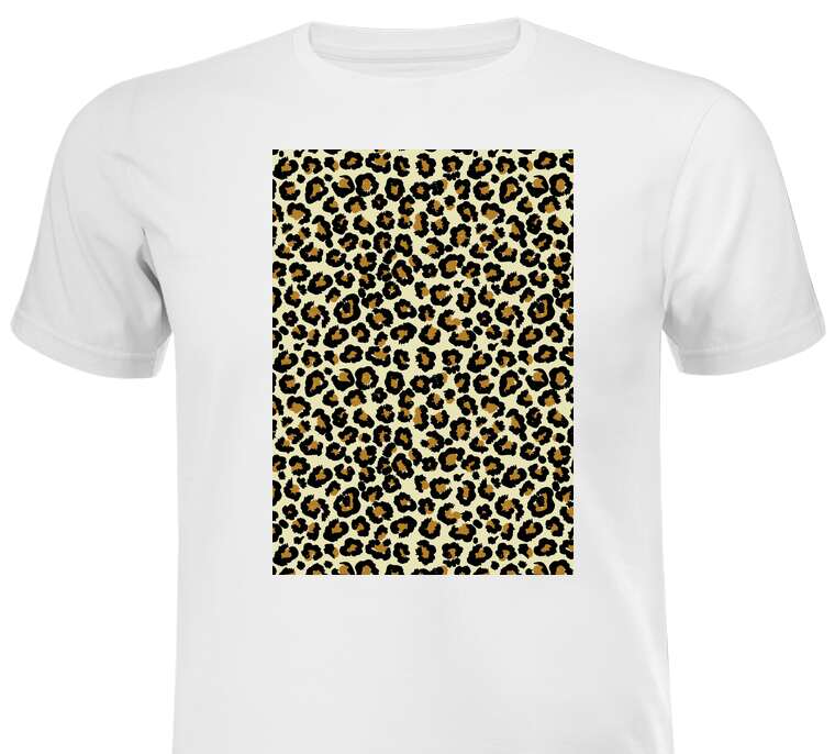 Майки, футболки белые Leopard print background