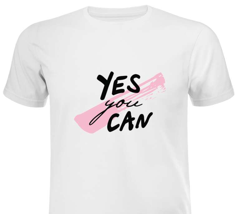 Майки, футболки белые Yes you can