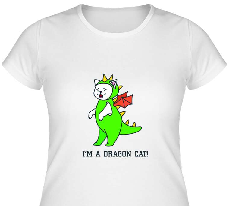 Майки, футболки женские I'm a dragon cat!