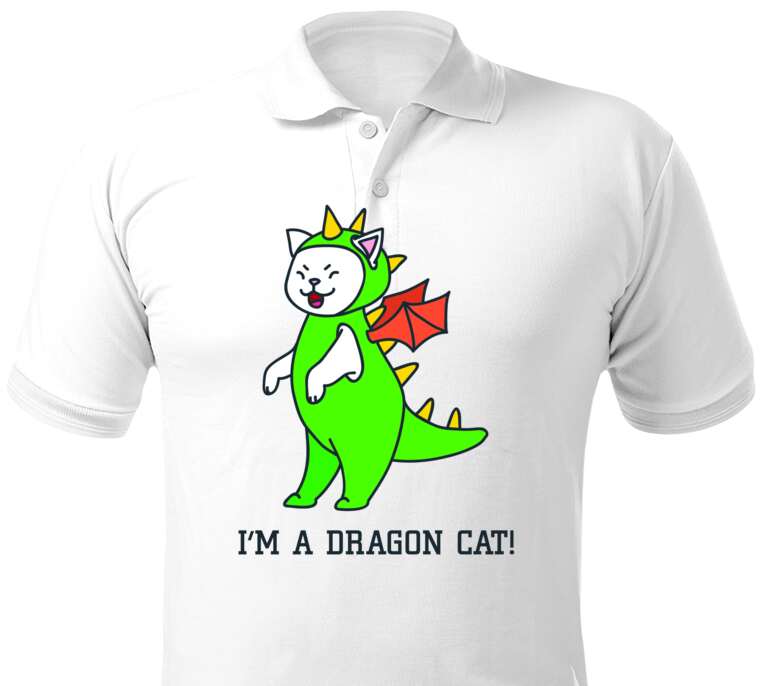 Майки, футболки поло  I'm a dragon cat!