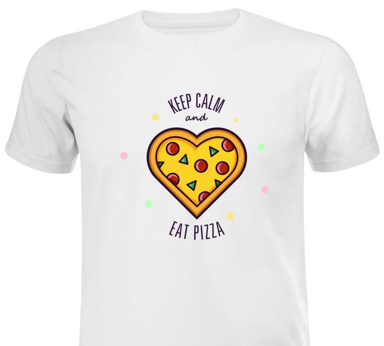 Майки, футболки мужские Ceep calm and eat pizza