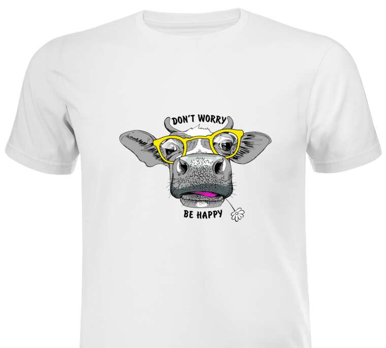 T-shirts, T-shirts The cow, Dont worry be happy