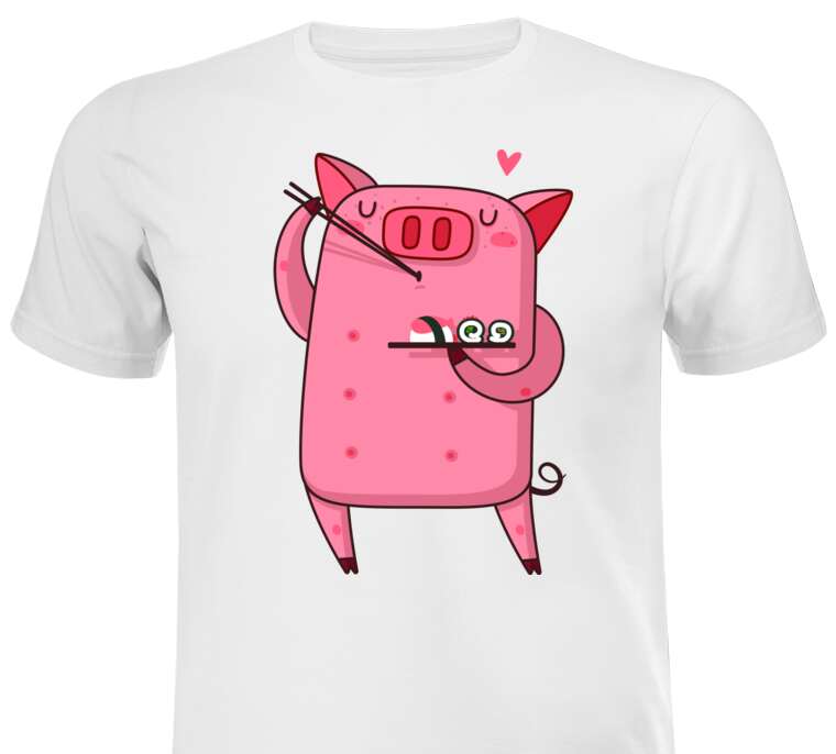 T-shirts, T-shirts Pig and sushi