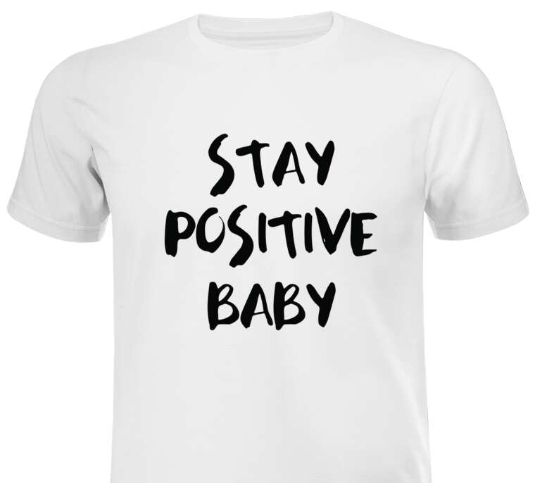 Майки, футболки белые Stay positive