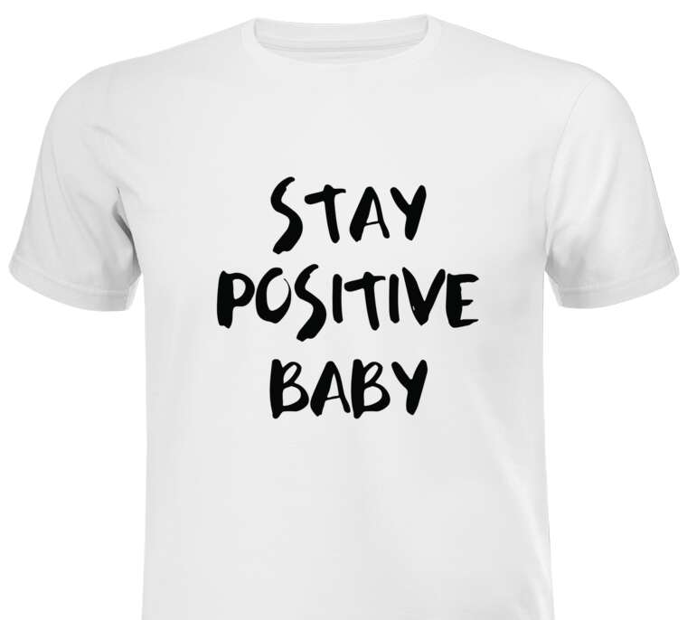 Майки, футболки белые Stay positive