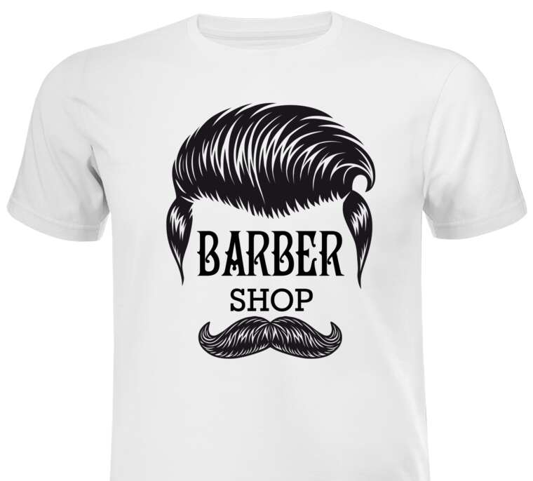 Майки, футболки белые Barber shop Mens face