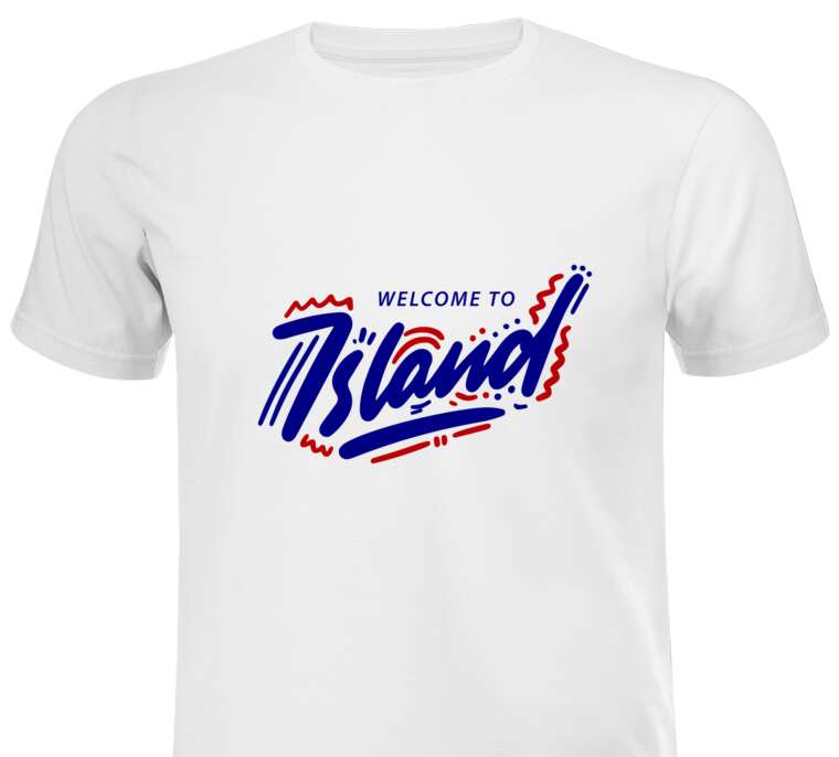 Майки, футболки белые Welcome to island