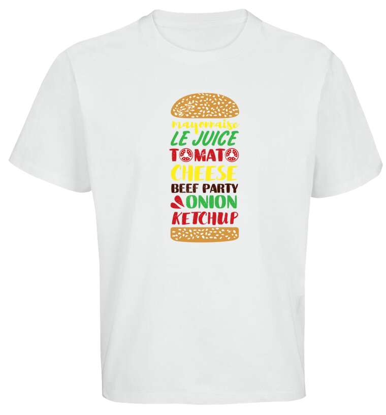 Майки, футболки оверсайз Burger typography