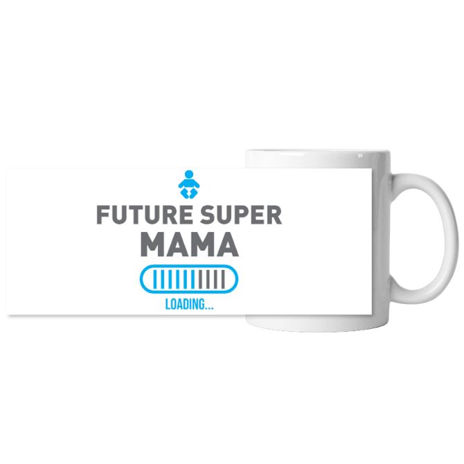 The mugs are black Future super mama