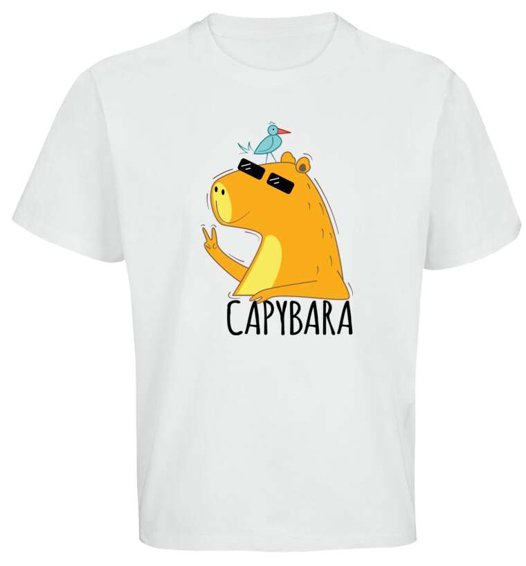 Майки, футболки оверсайз Cool capybara with glasses