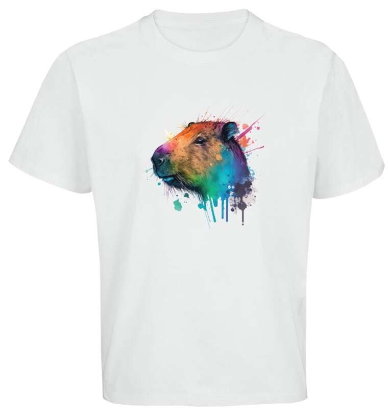 Майки, футболки оверсайз Multicolored capybara watercolor blots