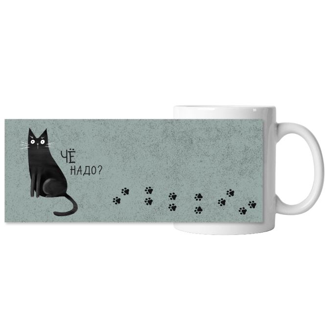 Chameleon mugs Surprised black cat What do you need?