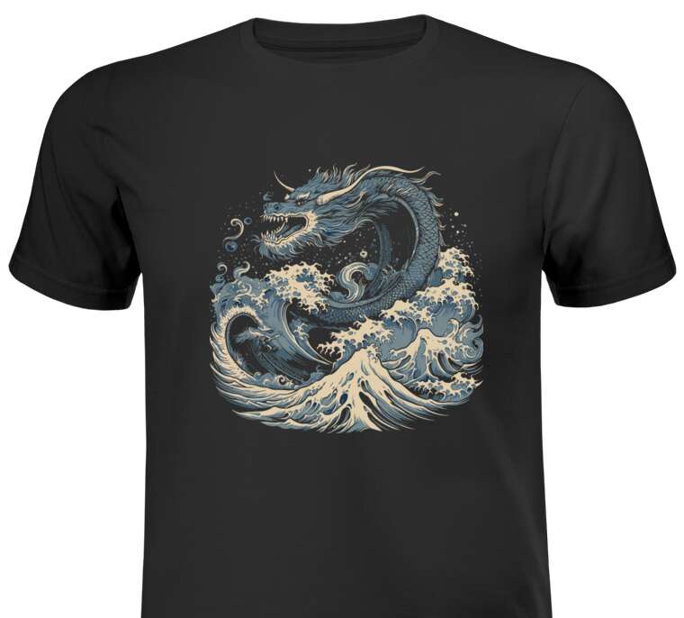 Майки, футболки белые Chinese-style Sea Dragon