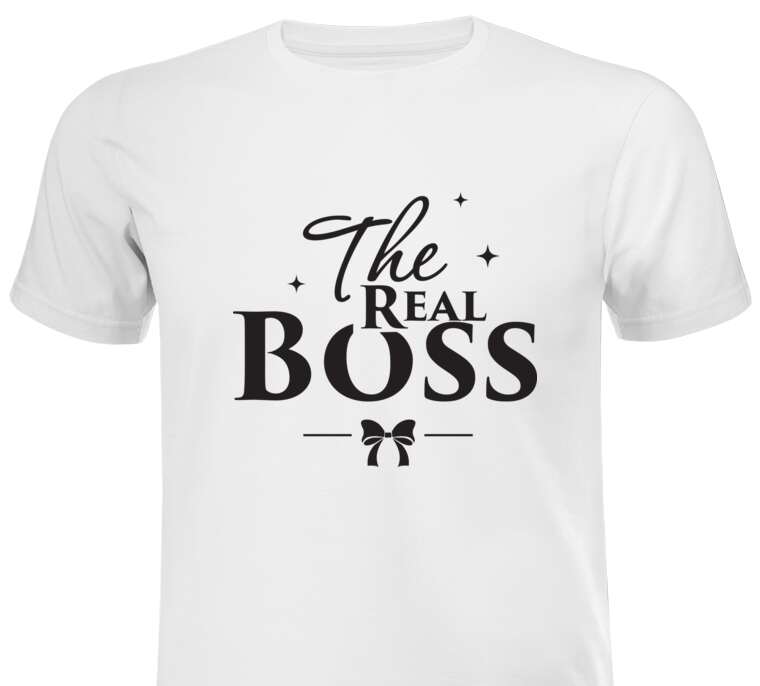 Майки, футболки белые The real boss