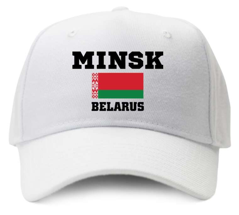 Кепки, бейсболки The flag of Belarus and the inscription Minsk Belarus