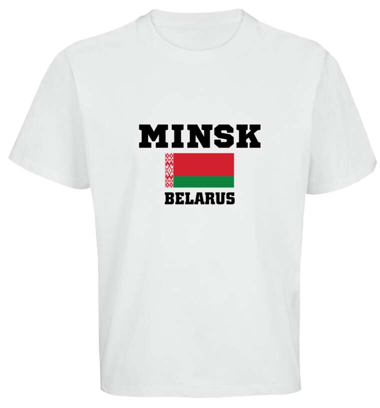 Майки, футболки оверсайз The flag of Belarus and the inscription Minsk Belarus