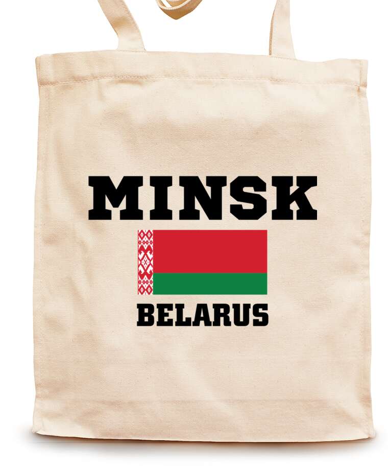 Сумки-шопперы The flag of Belarus and the inscription Minsk Belarus