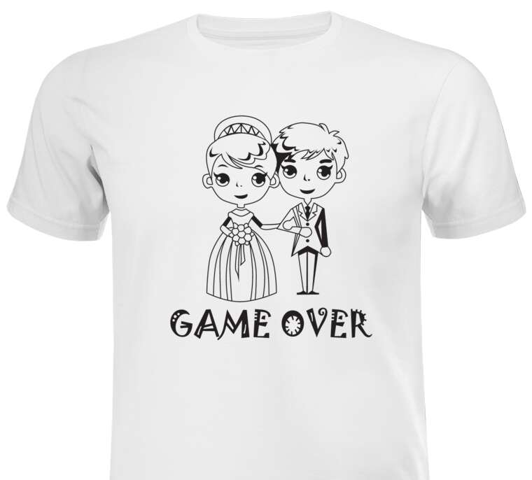 Майки, футболки белые Game Over