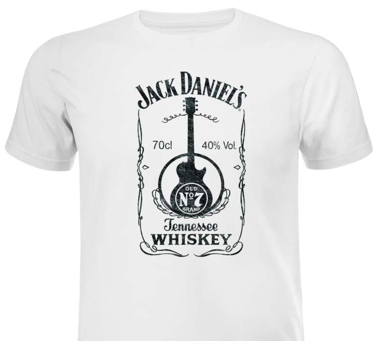 Майки, футболки белые Jack Daniels Guitar