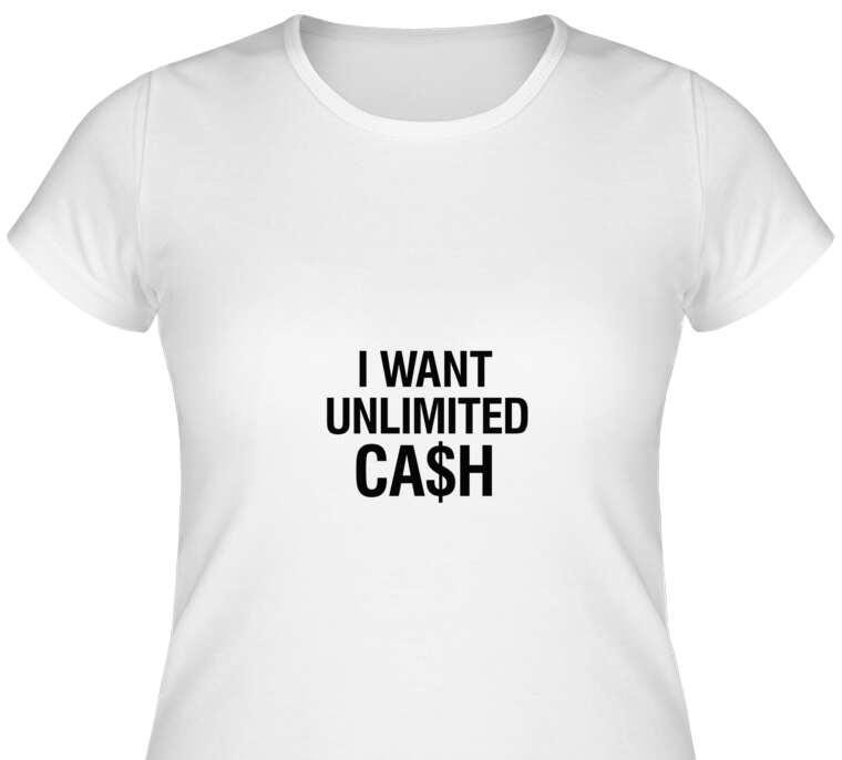 Майки, футболки женские I want unlimited cash