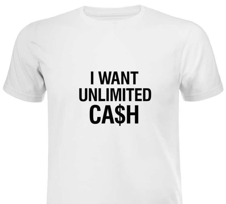 Майки, футболки белые I want unlimited cash