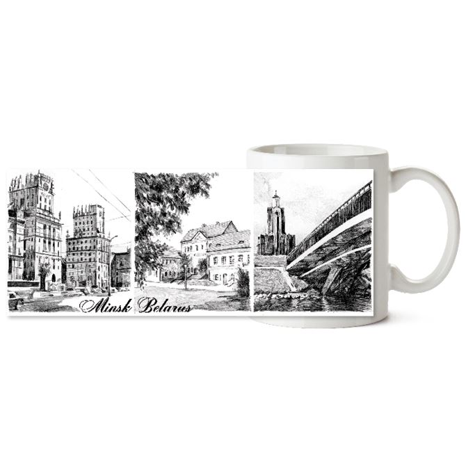 The mugs are black Graphic Minsk