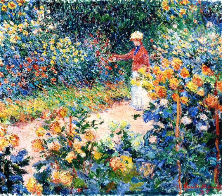 Картины на пластике, пеноркартоне Claude Monet In the Garden