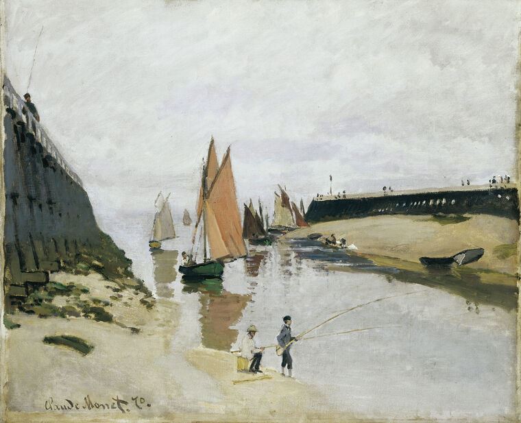 Картины на пластике, пеноркартоне Claude Monet Entrance to the Port of Trouville