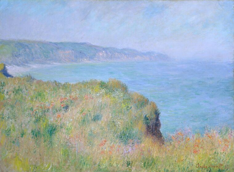 Картины на пластике, пеноркартоне Claude Monet Cliff near Pourville