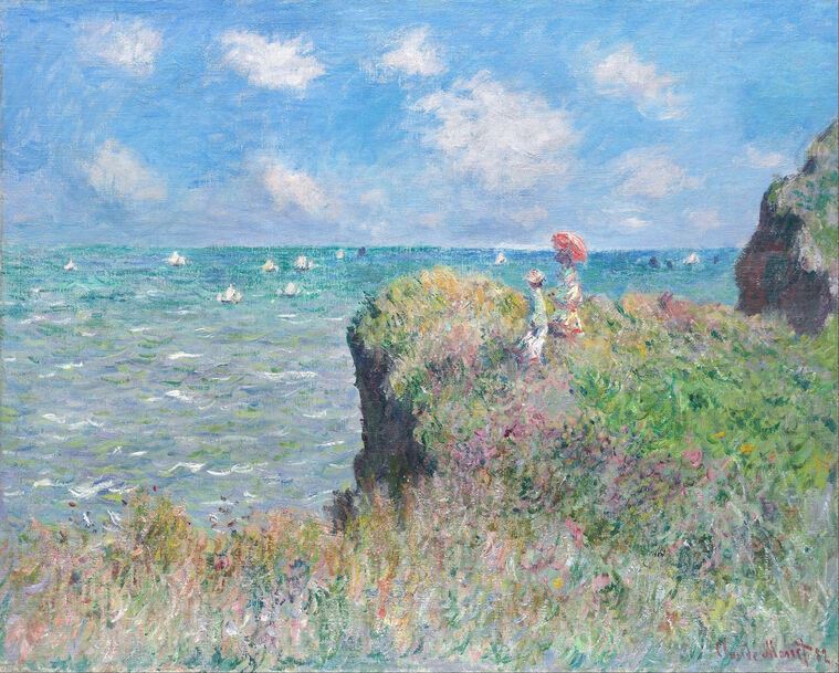 Картины на пластике, пеноркартоне Claude Monet Clifftop Walk at Pourville