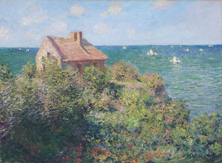 Картины на пластике, пеноркартоне Claude Monet Fisherman's Cottage at Varengeville