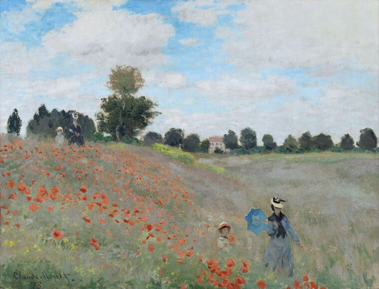 Картины на пластике, пеноркартоне Claude Monet Poppies Near Argenteuil