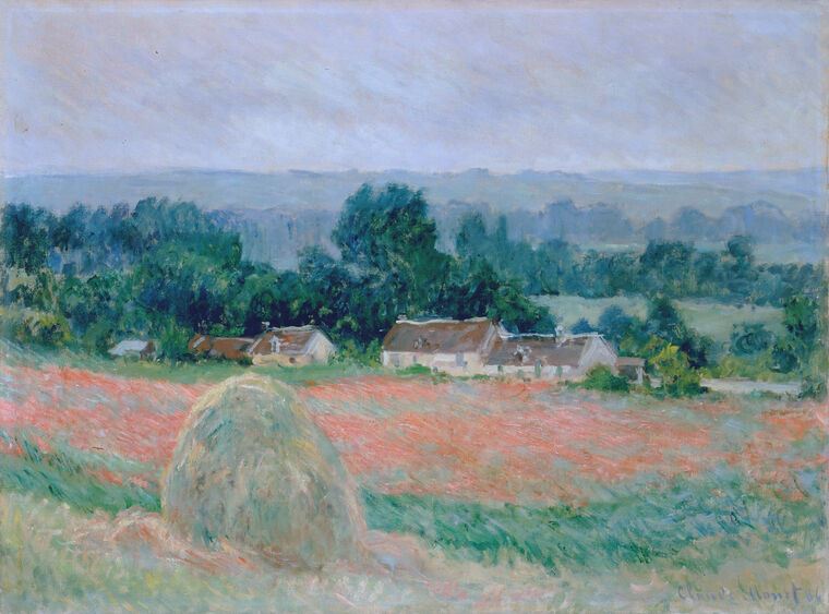 Картины на пластике, пеноркартоне Claude Monet Haystack at Giverny