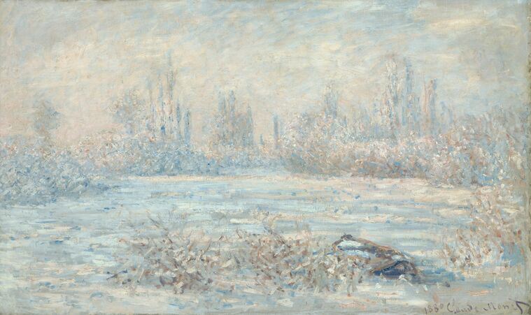 Картины на пластике, пеноркартоне Claude Monet Frost near Vetheuil