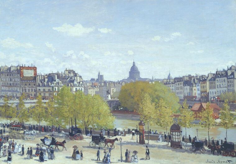 Картины, фото с паспарту Claude Monet the Quai du Louvre