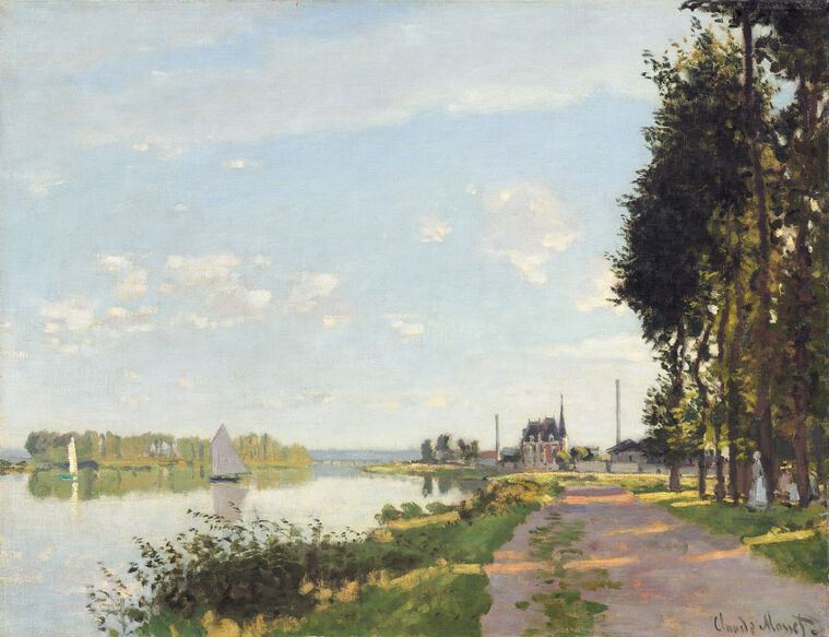 Картины на пластике, пеноркартоне Claude Monet The Promenade at Argenteui