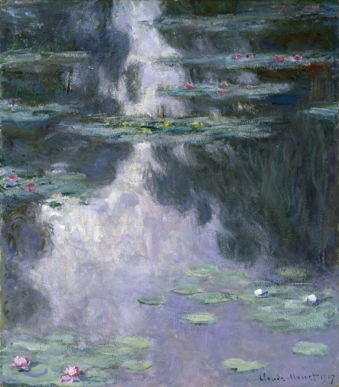 Картины, фото с паспарту Claude Monet Water Lilies