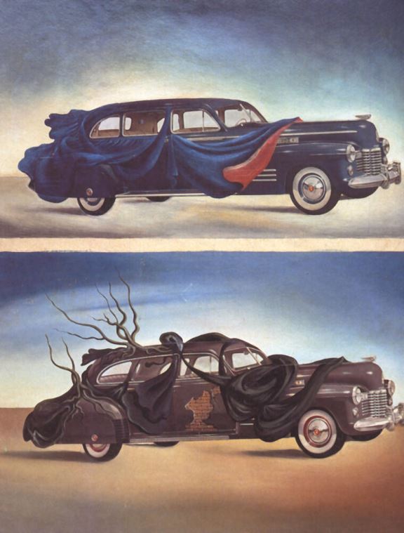 Картины на пластике, пеноркартоне Salvador Dali Car Clothing