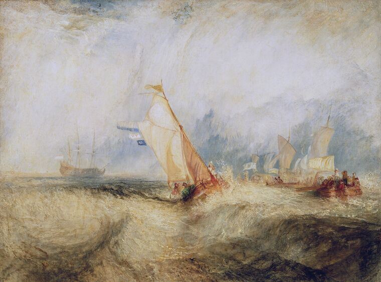 Картины на пластике, пеноркартоне William Turner Van Tromp, Going About to Please His Masters