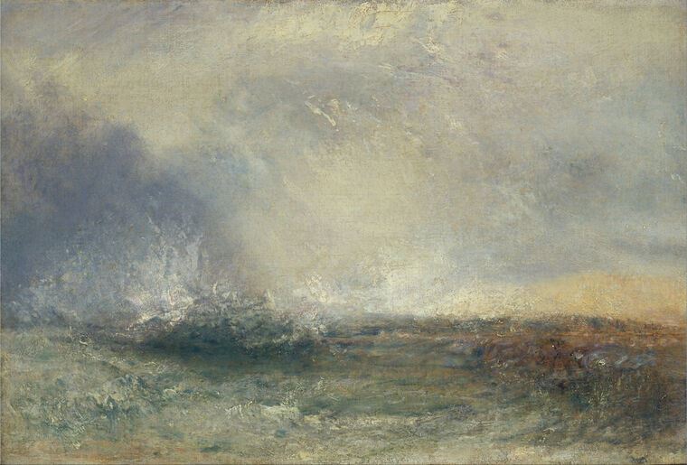 Картины на пластике, пеноркартоне William Turner Stormy Sea Breaking on a Shore